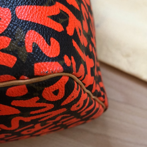 🌺🌺 STUNNING 🌺🌺 Louis Vuitton Stephen Sprouse Graffiti Speedy 30 Neon Orange - Picture 6 of 16